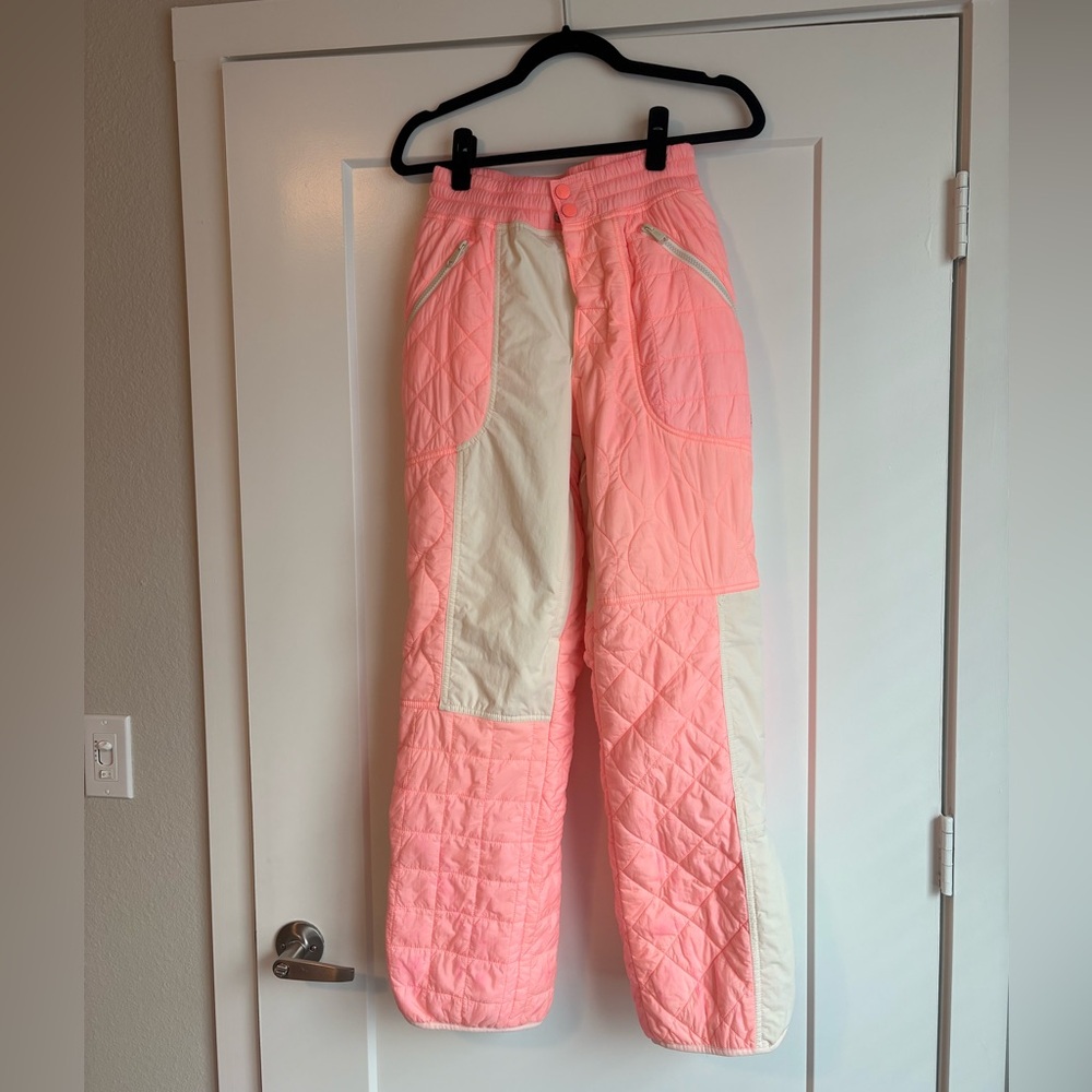 Free People Movement Pink & Cream Ski Pants